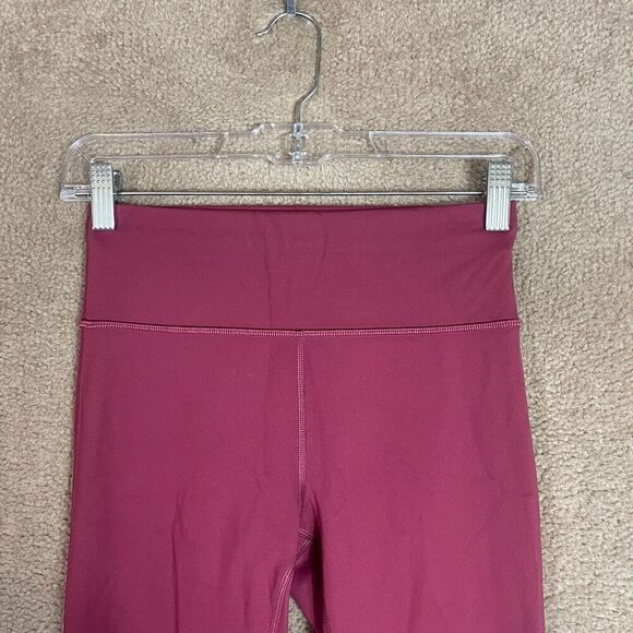 Peloton Active Leggings Womens Size Small Burgundy High Rise Logo Athletic Yoga - Picture 2 of 10